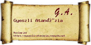 Gyeszli Atanázia névjegykártya